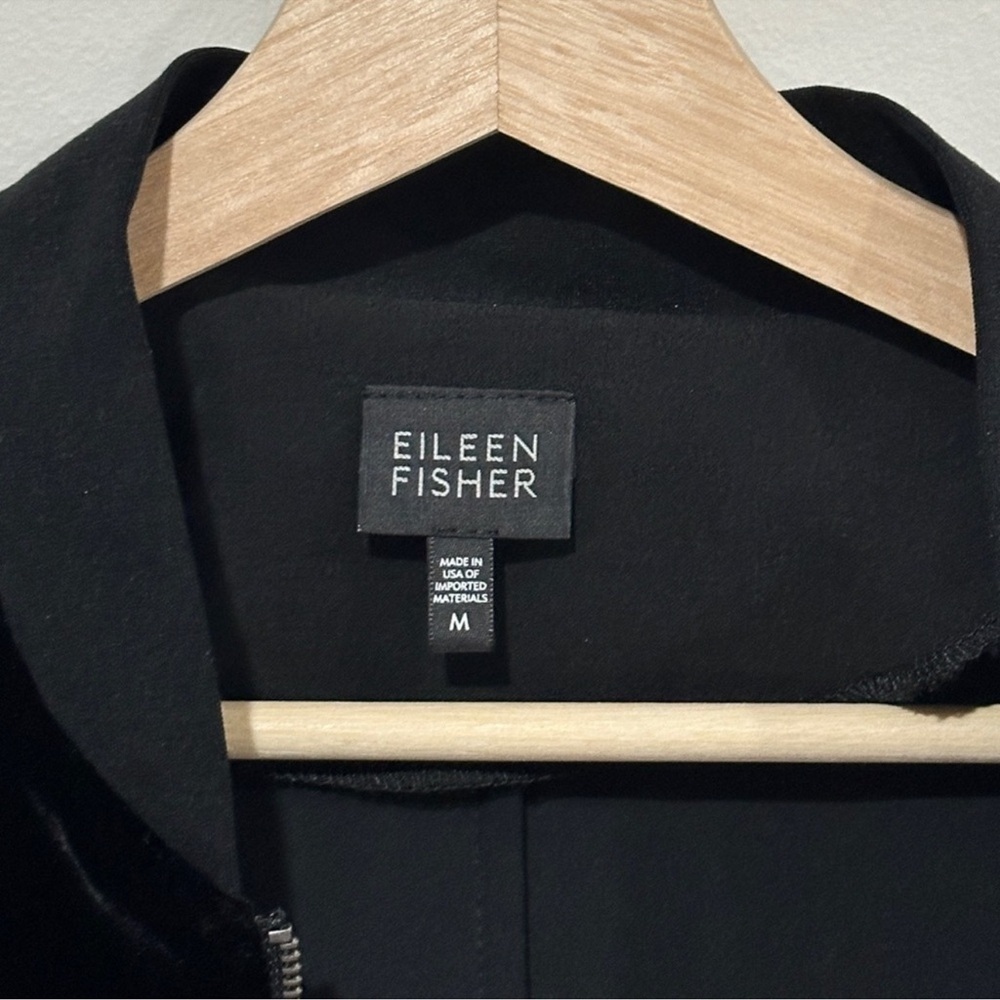 Eileen Fisher Velvet Silk Blend Bomber Style Jacket - Picture 5 of 9